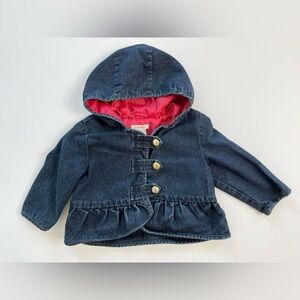 Joe Fresh Blue and Pink Jean Jacket with Peplum Hem